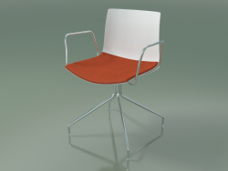 Stuhl 0455 (drehbar, mit Armlehnen, mit Sitzkissen, Polypropylen PO00101)