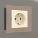 3d model Socket with grounding and shutters (ivory matt) - preview