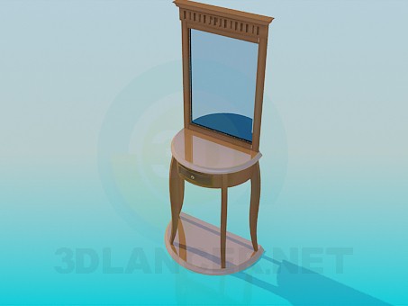 modelo 3D Espejo con una mesa limpia - escuchar modelo 3D Espejo con una mesa limpia - escuchar