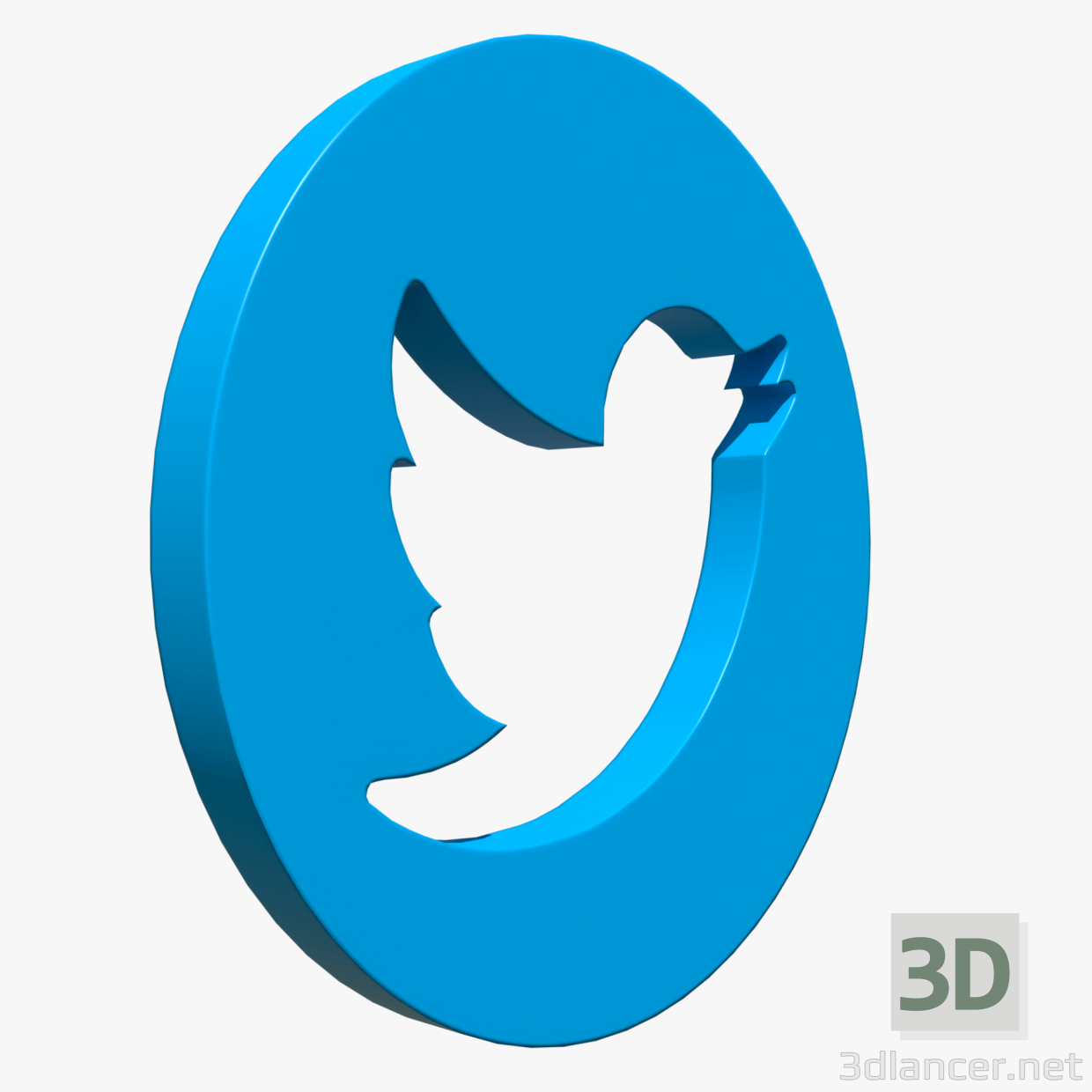 3d Twitter symbol model buy - render