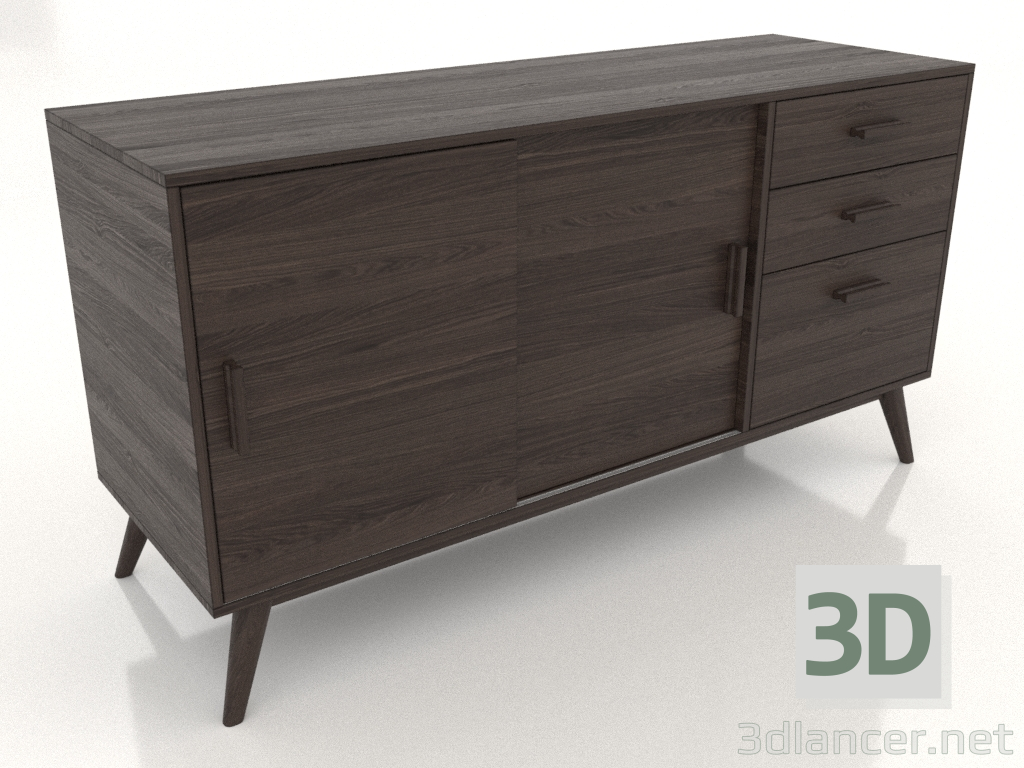 modèle 3D Commode 1 1500x500 mm (noyer cendré) - preview