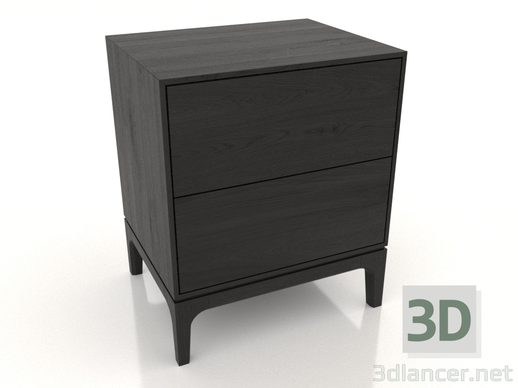3d model Bedside table FARGO 2 drawers (black oak) - preview 3d model Bedside table FARGO 2 drawers (black oak) - preview