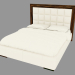 3d модель Ліжко двоспальне в світлій шкіряній оббивці – превью