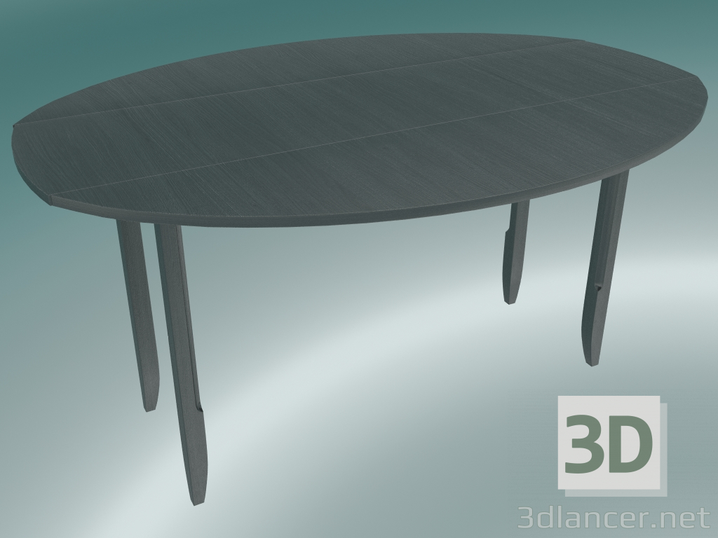 Modelo 3d Mesa de jantar desdobrada (carvalho cinza) - preview