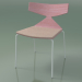 3d model Stackable chair 3710 (4 metal legs, with cushion, Pink, V12) - preview