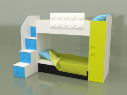 Кровать двухъярусная детская (1 ящик) левая