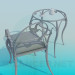 3d model Wrought iron coffee table with chair - preview