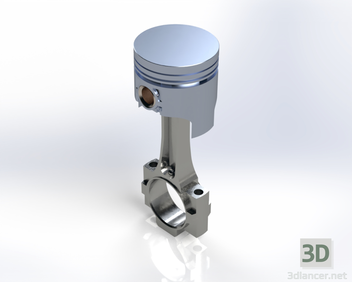 3d Piston with connecting rod model buy - render