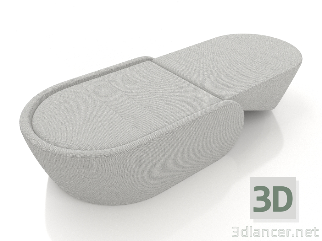 3 डी मॉडल कुर्सी-बिस्तर (बाहर मुड़ा हुआ) - पूर्वावलोकन
