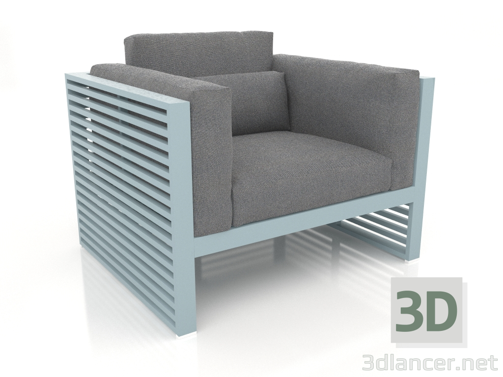3d модель Кресло для отдыха с высокой спинкой (Blue grey) – превью