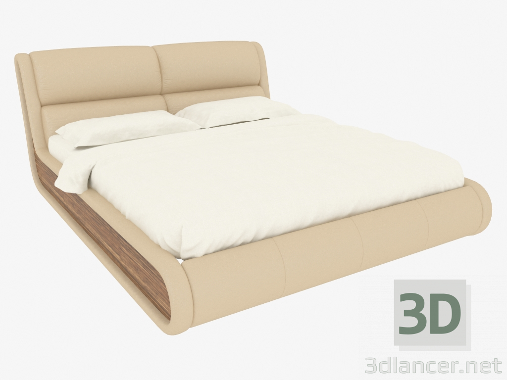 3d model Double bed with side panels - preview