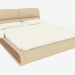 3d model Double bed with side panels - preview