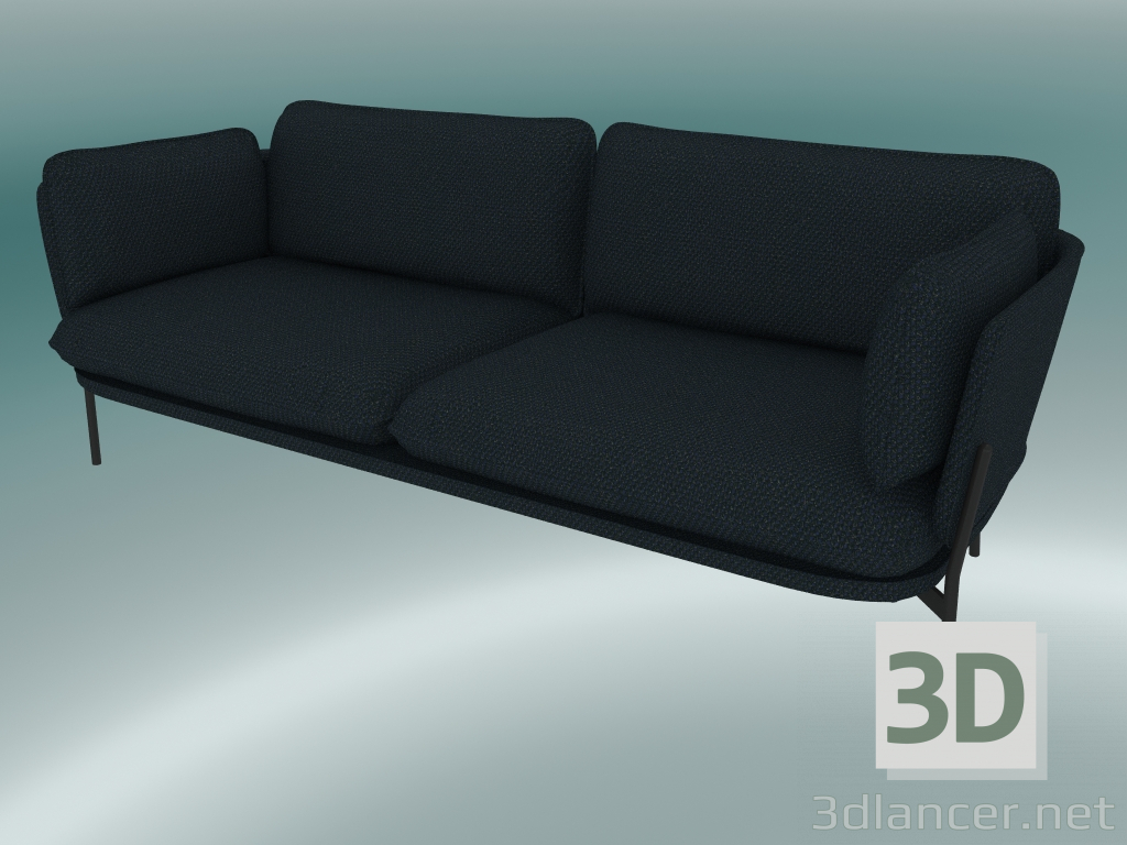 3D Modell Sofa Sofa (LN3.2, 84x220 H 75cm, warme schwarze Beine, Sunniva 2 192) - Vorschau