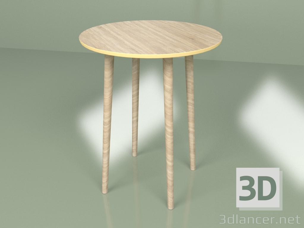 modèle 3D Table Spoutnik mini placage (jaune ocre) - preview