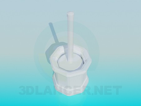 3D modeli Kıl fırça tuvalet için - önizleme