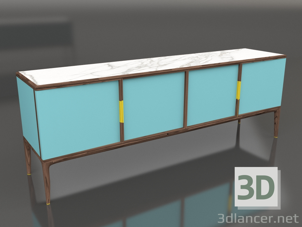 3d model Buffet Oblique sideboard 4 doors - preview