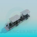 modello 3D Locomotiva a vapore in legno - anteprima