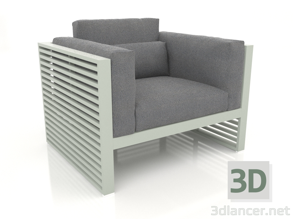 modello 3D Poltrona lounge con schienale alto (Grigio cemento) - anteprima