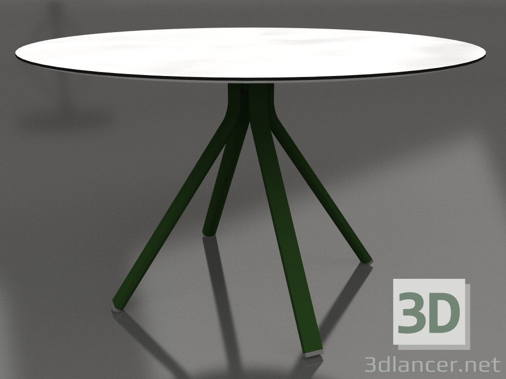 modello 3D Tavolo da pranzo rotondo su gamba colonna Ø120 (Verde bottiglia) - anteprima