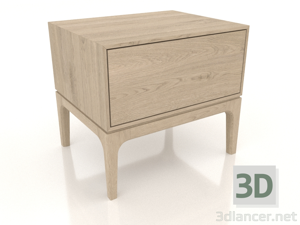 modèle 3D Table de chevet FARGO 1 tiroir (chêne éclairci) - preview