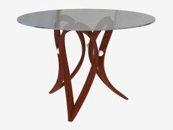Dining table with round table top