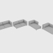 3D Modell Elemente des modularen Sofas CHOPIN CLASSIC - Vorschau