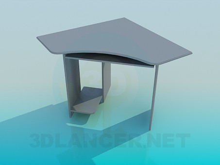 modèle 3D Table de coin ordinateur - preview