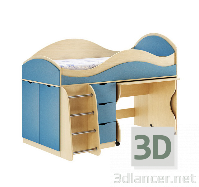 Cama infantil 3D modelo Compro - render