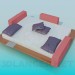 3D Modell Bett mit Holzbrücken - Vorschau