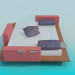 3d модель Ліжко з дерев'яними підставками – превью