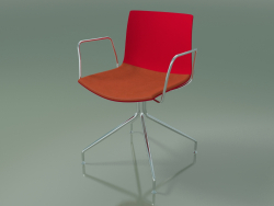 Cadeira 0455 (giratória, com braços, com almofada para assento, em polipropileno PO00104)
