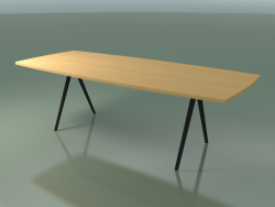 साबुन के आकार की मेज 5434 (एच 74 - 100x240 सेमी, पैर 180 °, लिनेन युक्त प्राकृतिक ओक, वील)