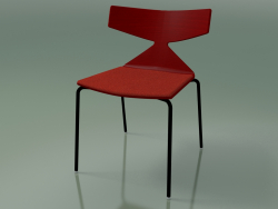 Stackable chair 3710 (4 metal legs, with cushion, Red, V39)