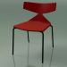 3d model Stackable chair 3710 (4 metal legs, with cushion, Red, V39) - preview