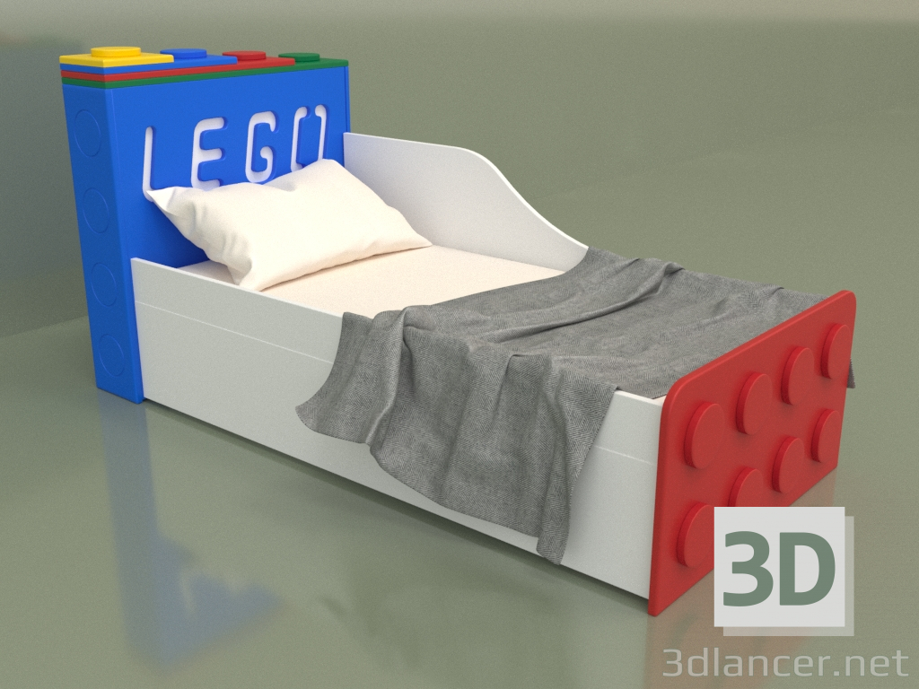 3d model Baby cot with 1 drawer right - preview