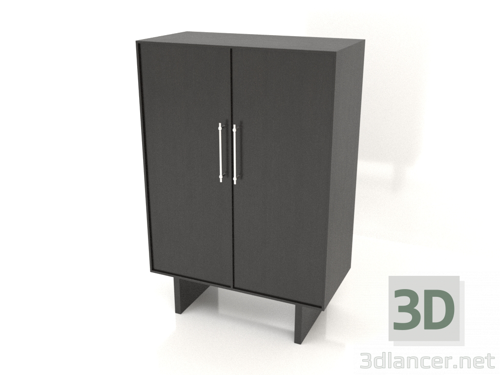 3D Modell Kleiderschrank B 02 (800x400x1200, Holz schwarz) - Vorschau