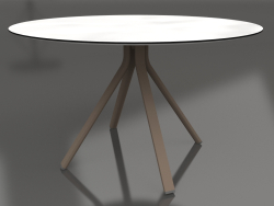 Round dining table on column leg Ø120 (Bronze)