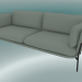 modello 3D Divano divano (LN3.2, 84x220 H 75cm, gambe nere calde, Sunniva 2717) - anteprima