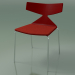 3D Modell Stapelbarer Stuhl 3710 (4 Metallbeine, mit Kissen, Rot, CRO) - Vorschau