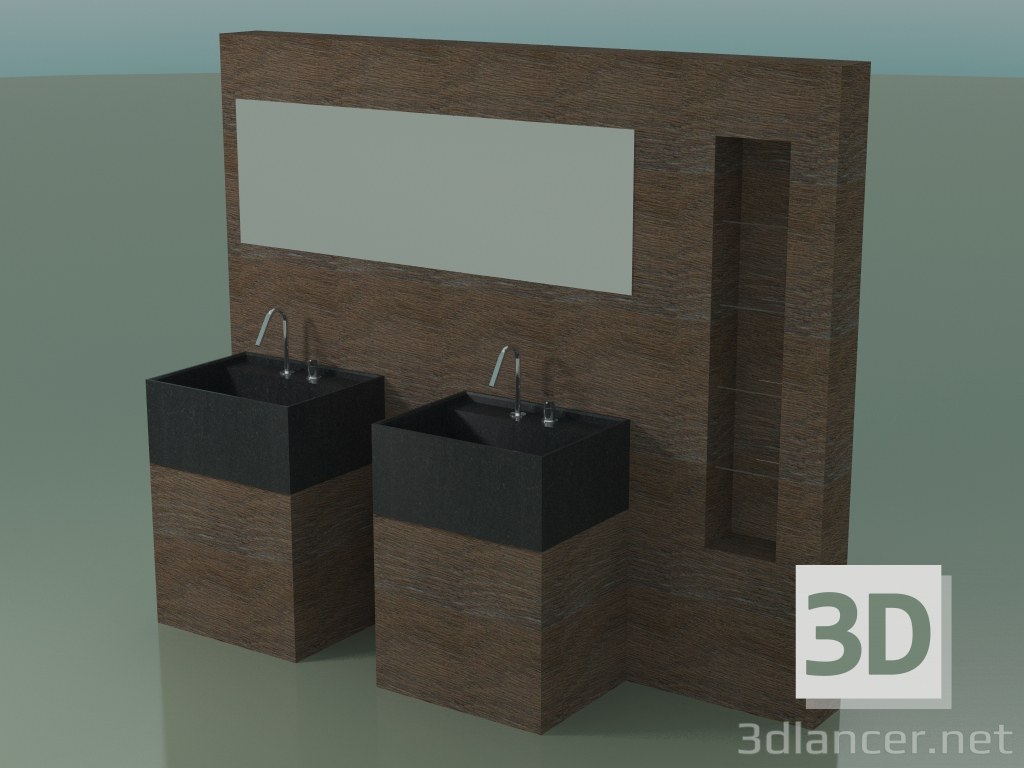 modello 3D Sistema arredo bagno (D01) - anteprima