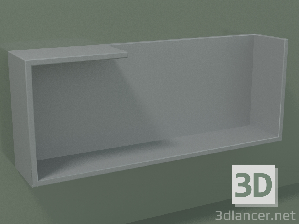 3D Modell Horizontales Regal (90U19006, Silbergrau C35, L 60, P 12, H 24 cm) - Vorschau