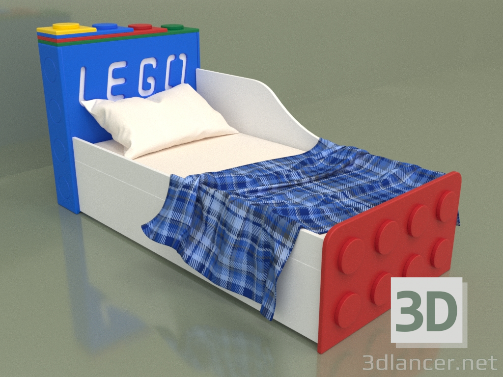 3D Modell Babybett mit 2 Schubladen Rechts - Vorschau