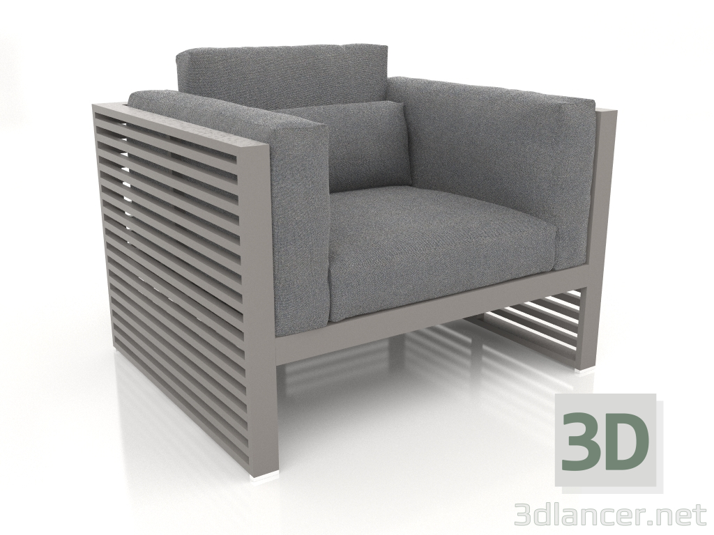 3d model Lounge chair with a high back (Quartz gray) - preview