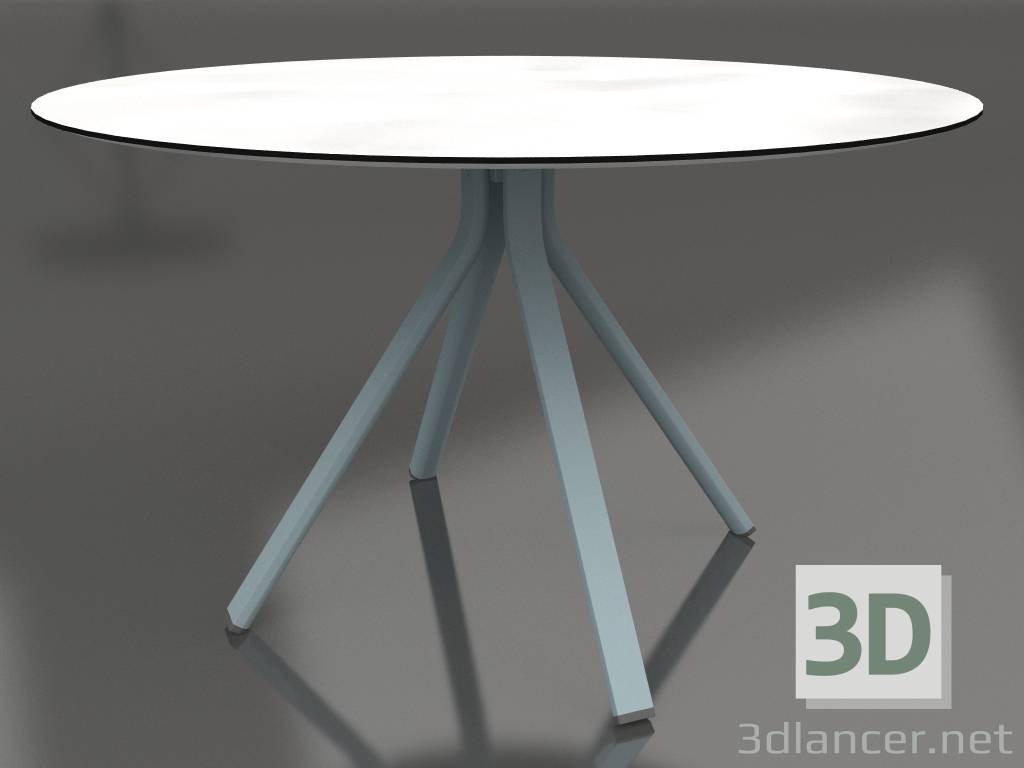 modello 3D Tavolo da pranzo rotondo su gamba colonna Ø120 (Grigio blu) - anteprima