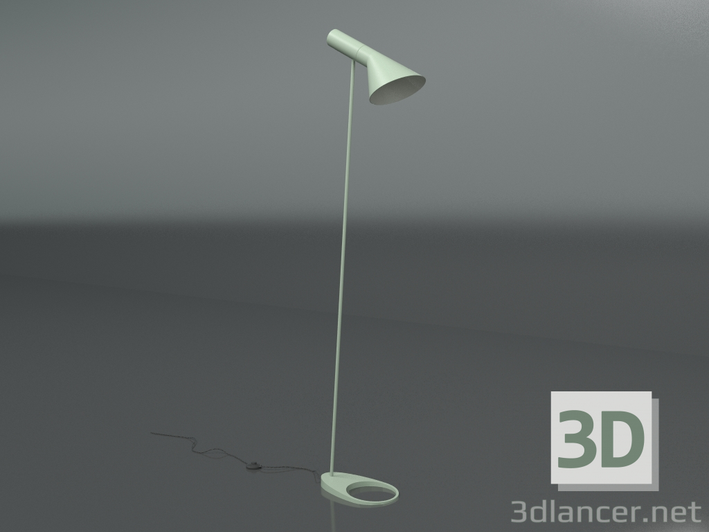 modello 3D Lampada da terra AJ 2 (blu-verde) - anteprima