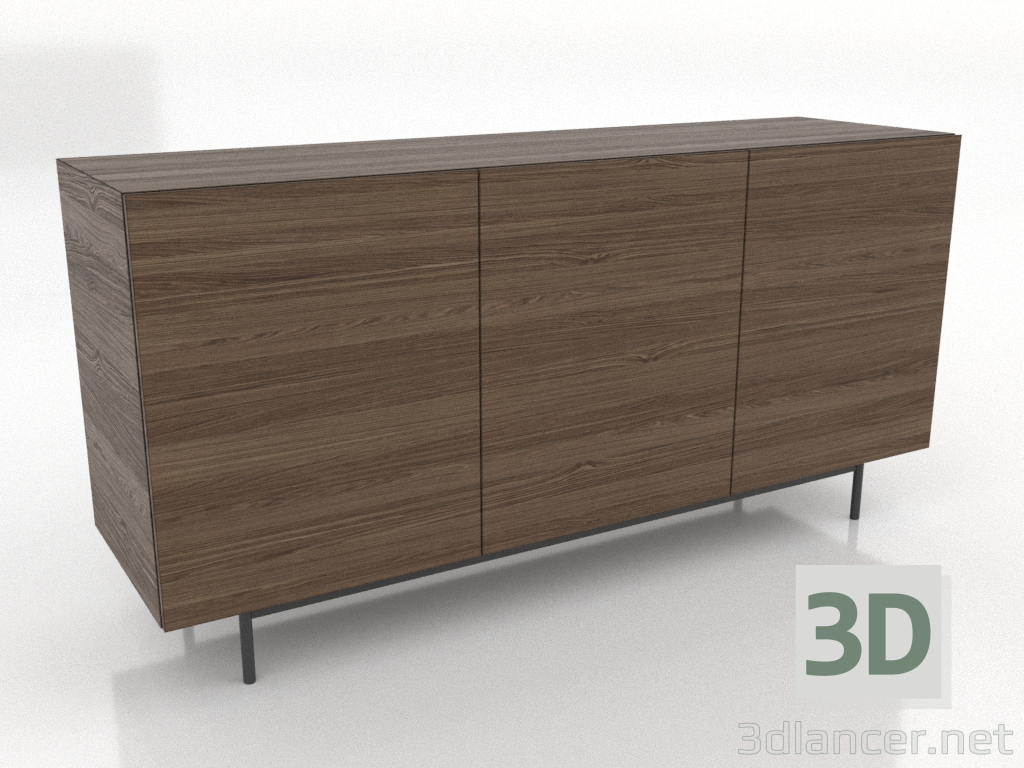 modello 3D Cassettiera 1 1600 mm (frassino alleggerito noce) - anteprima modello 3D Cassettiera 1 1600 mm (frassino alleggerito noce) - anteprima