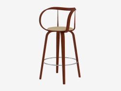 Bar stool with leather upholstery