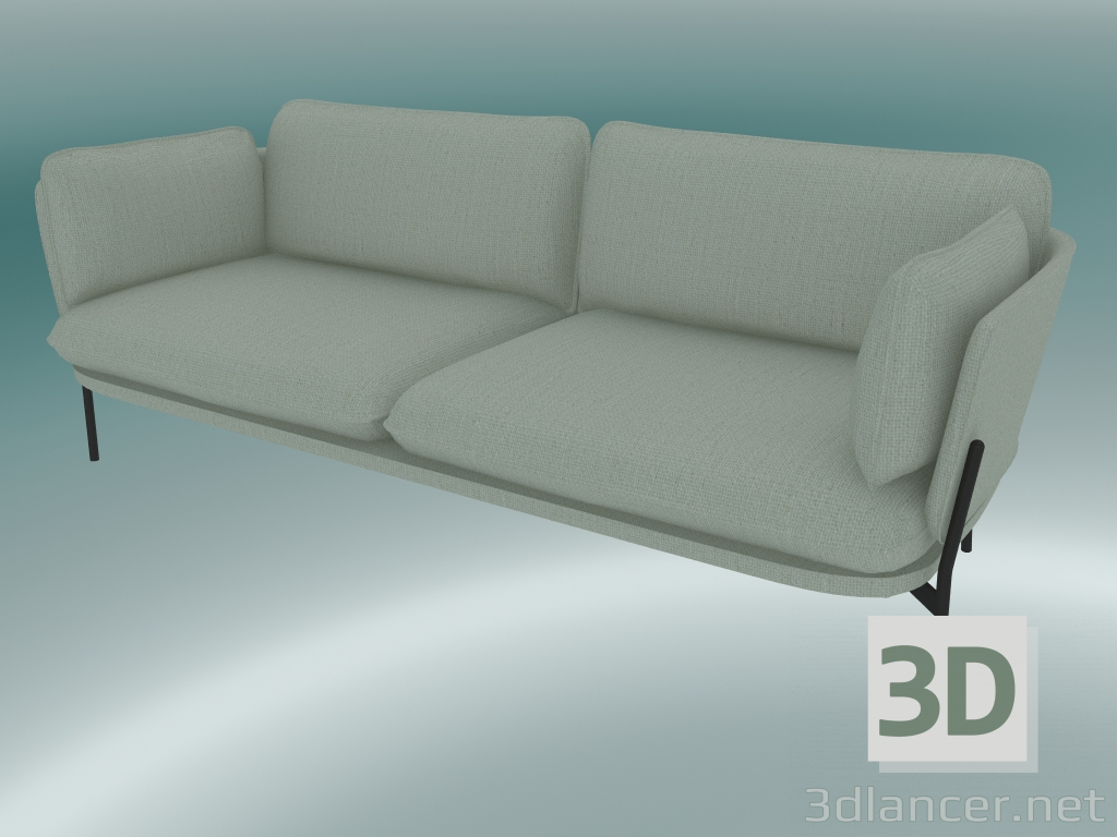 3 डी मॉडल सोफा सोफा (LN3.2, 84x220 H 75cm, गर्म काले पैर, Sunniva 2 811) - पूर्वावलोकन