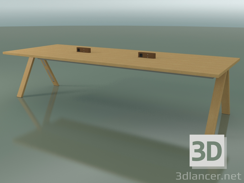 3D Modell Tisch mit Büroarbeitsplatte 5010 (H 74 - 320 x 120 cm, natürliche Eiche, Zusammensetzung 2) - Vorschau