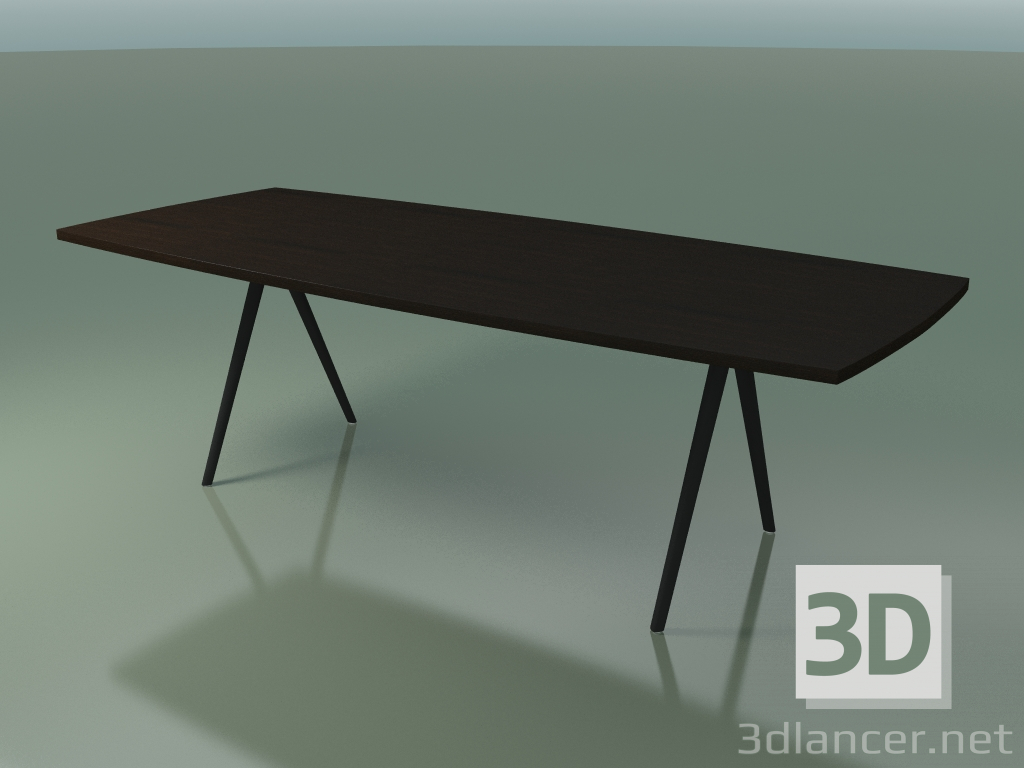 modèle 3D Table en forme de savon 5434 (H 74 - 100x240 cm, pieds 180 °, plaqué L21 wengé, V44) - preview